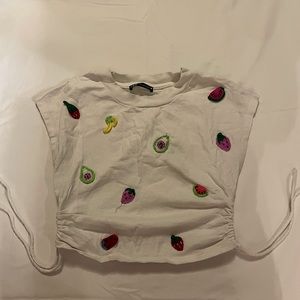 Zara 3D fruit graphic top